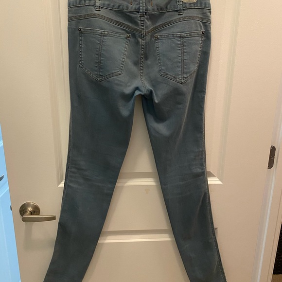 Free People Turquoise Blue Low Rise Denim - Picture 2 of 4